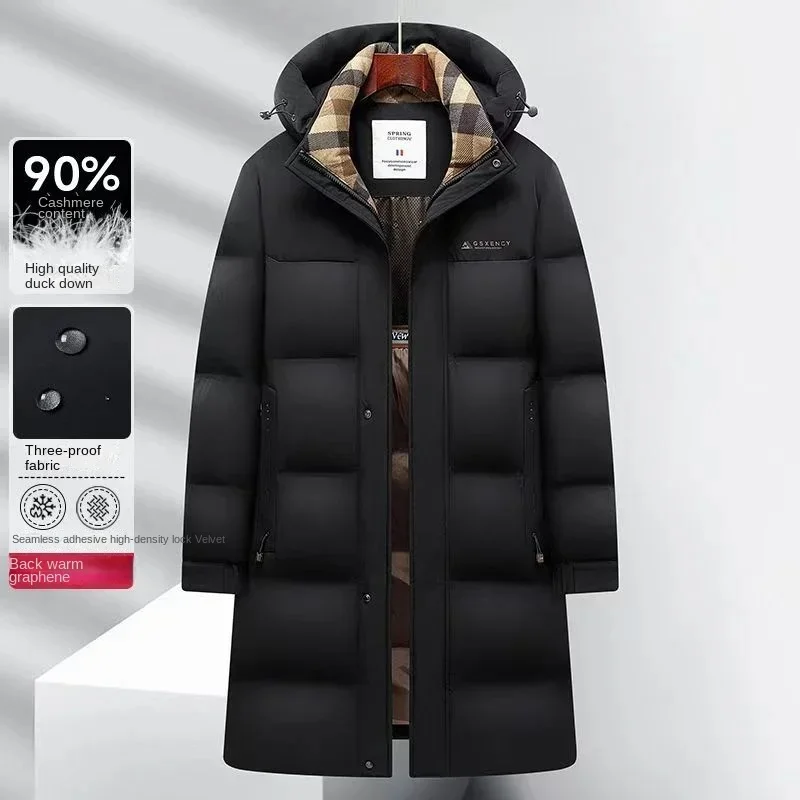 Hooded Long Down Jacket Man Duck Padding Lightweight Padded Jackets 2025 Winter Casual Sack Luxury Coat