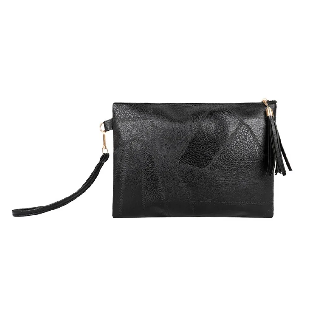 Retro Tassel Handheld Bag Korean Style PU Leather Zipper Coin Purse Earphone Pouch Handbag Small Item Bag Party