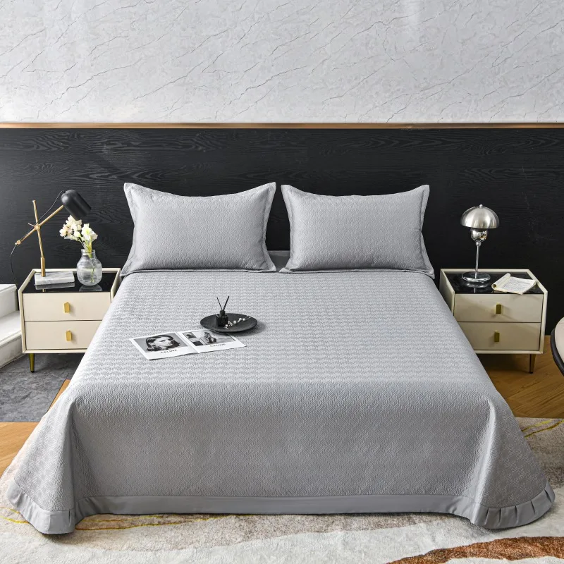 

CHAUSUB Solid Color Cotton Quilt Set 3-Piece Silky Cooling Bedspread on the Bed Summer Lightweight Quilted Comforter & Blanket