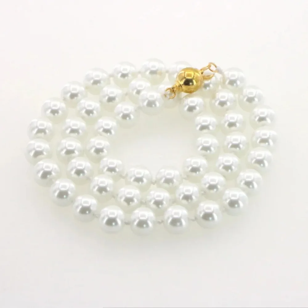 New Charming Women 8-12mm White Akoya Cultured Shell Pearl Necklace Earring Aet Jewelry Wholesale And Retal