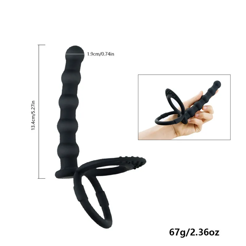 Double Penetration Dildo Butt Plug Ring Massager Prostate For Men Penis G-Spot Stimulate Clitoris Vibrator Sex Toys For Women 18