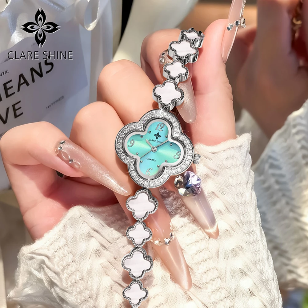 

Женские часы CLARE SHINE 7702 Elegance с импортным кварцевым механизмом, водонепроницаемые, с указателем даты, циферблат с четырехлистным клевером.