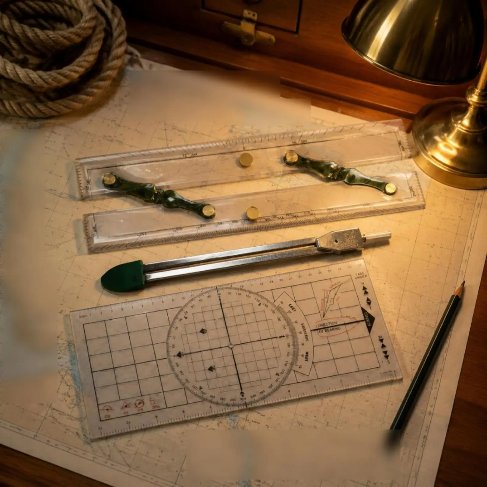 Nautical Chart Plotting Kit 30 Cm Nautical Navigation Set Printed Measurements