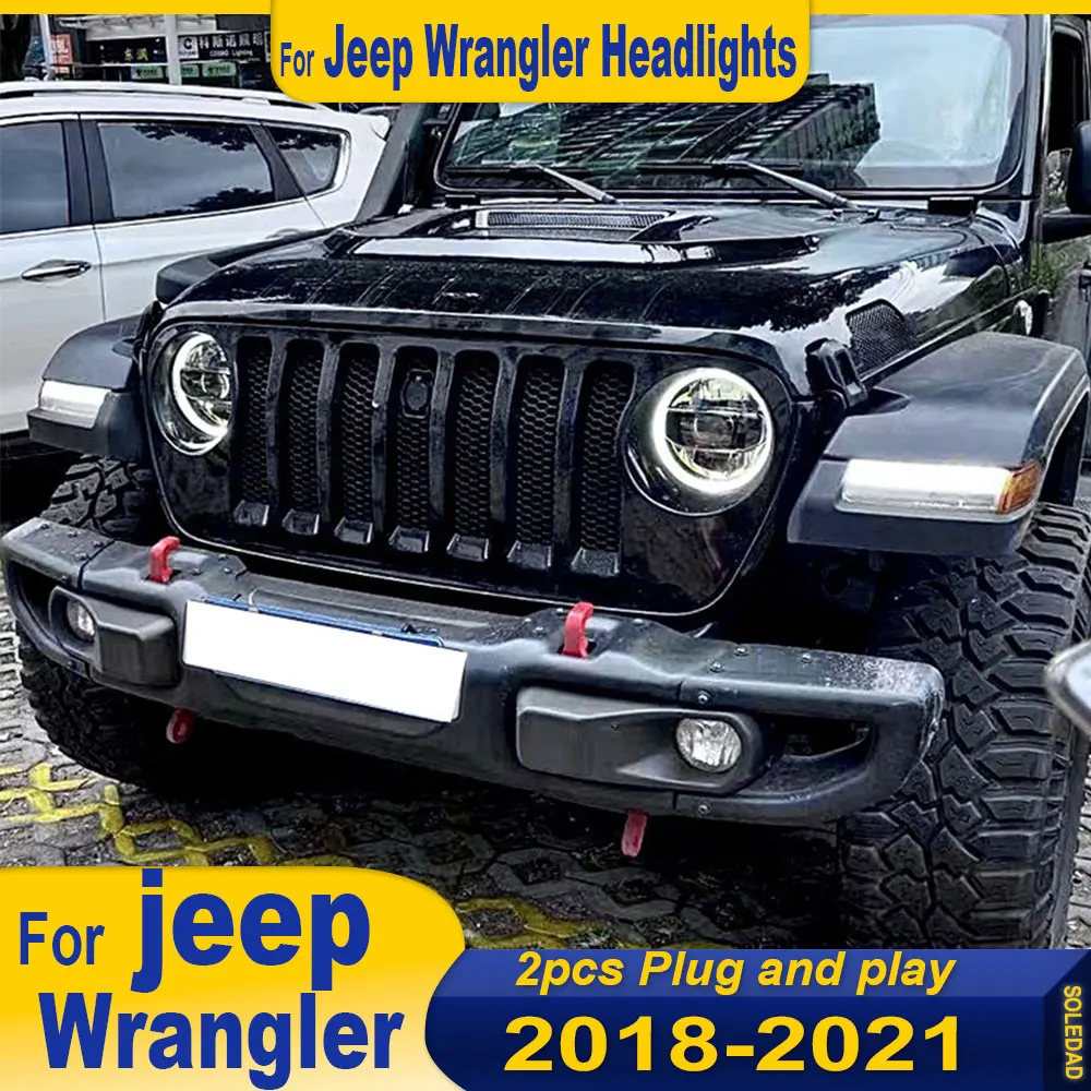 Car taillight  For Jeep Wrangler 2018-2023 new style Headlights full LED DRL Dynamic Signal Lamp Head Lamp Front light Assembly