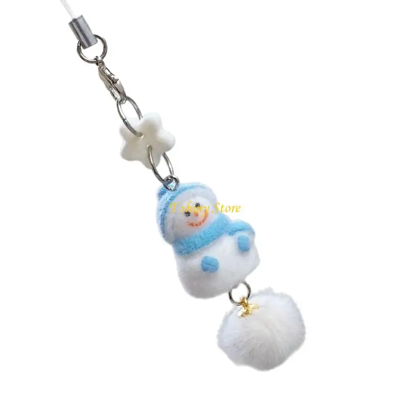 N58F Soft Material Snowman Keychain Warm Comfortable Winter Essential Cozy Touch