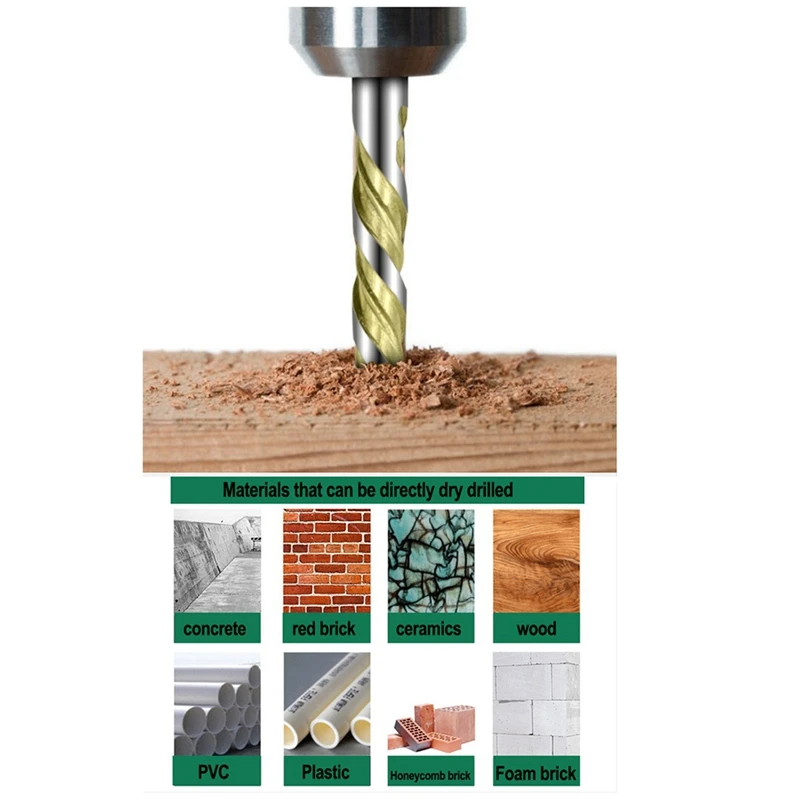 멀티 유리 드릴 비트 삼각형 비트, 세라믹 타일 콘크리트 벽돌 금속 스테인레스 스틸 목재 구멍 드릴 도구, 5mm, 6mm, 8mm, 10mm, 12mm