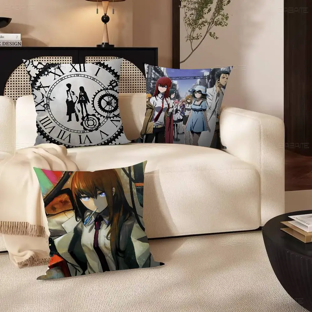 Anime Steins Gate Pillow Gift Home Office Decoration Bedroom Sofa Car Cushion Cover case 45x45