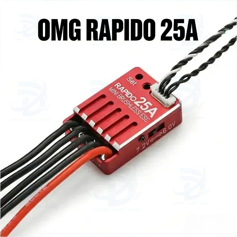 1 Uds nuevo OMG RAPIDO 25A mini controlador de velocidad eléctrico sin escobillas con buena linealidad de nivel básico 1/18,1/24,1/28,1/32 coches modelo