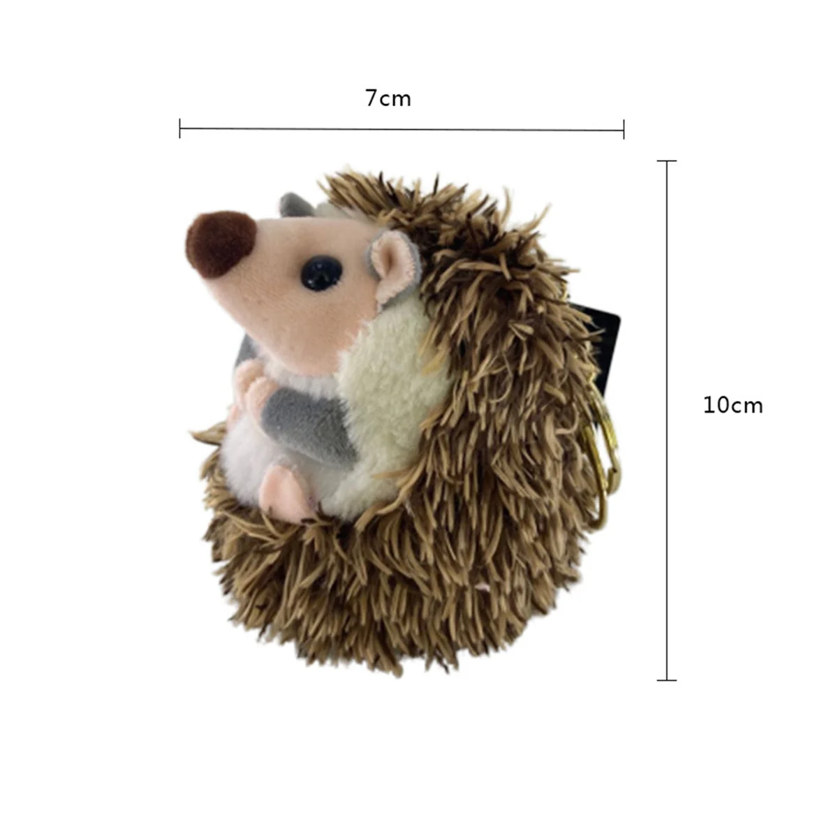 A07I 2X Niedlicher Igel Plüsch-Schlüsselanhänger Handy-Anhänger Schlüsselanhänger Igel Pompon Ring Anhänger Braun Anime Geschenke