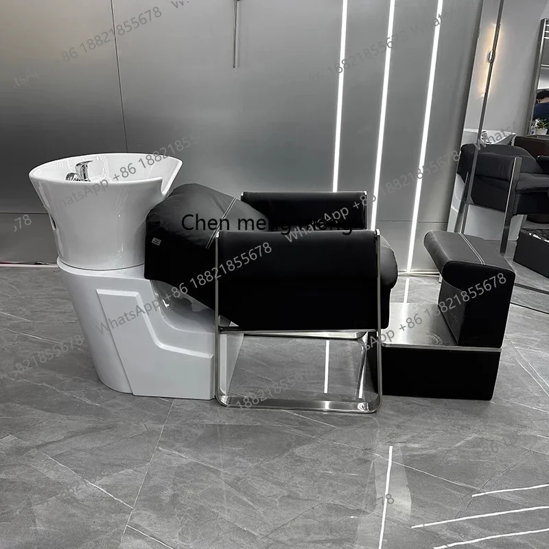 

Лидер продаж, парикмахерская кровать для шампуня, специальная промывочная кровать из стекловолокна для парикмахера, полуотводящая кровать из нержавеющей стали для волос