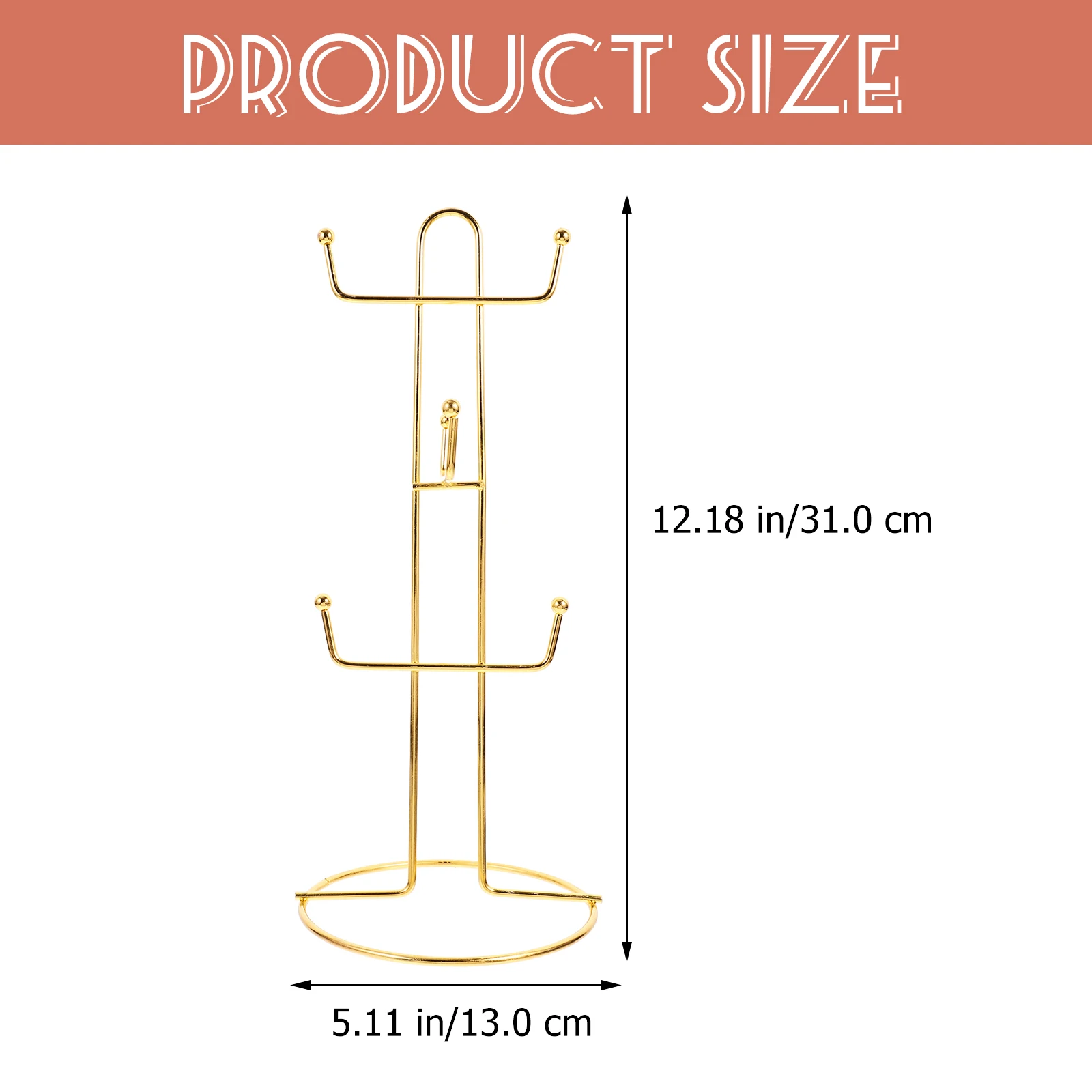 

6-Cup Mug Tree Holder Cup Rack Home Office Pantry Counter Stand Storage Organizer Tea Mug Display Shelf