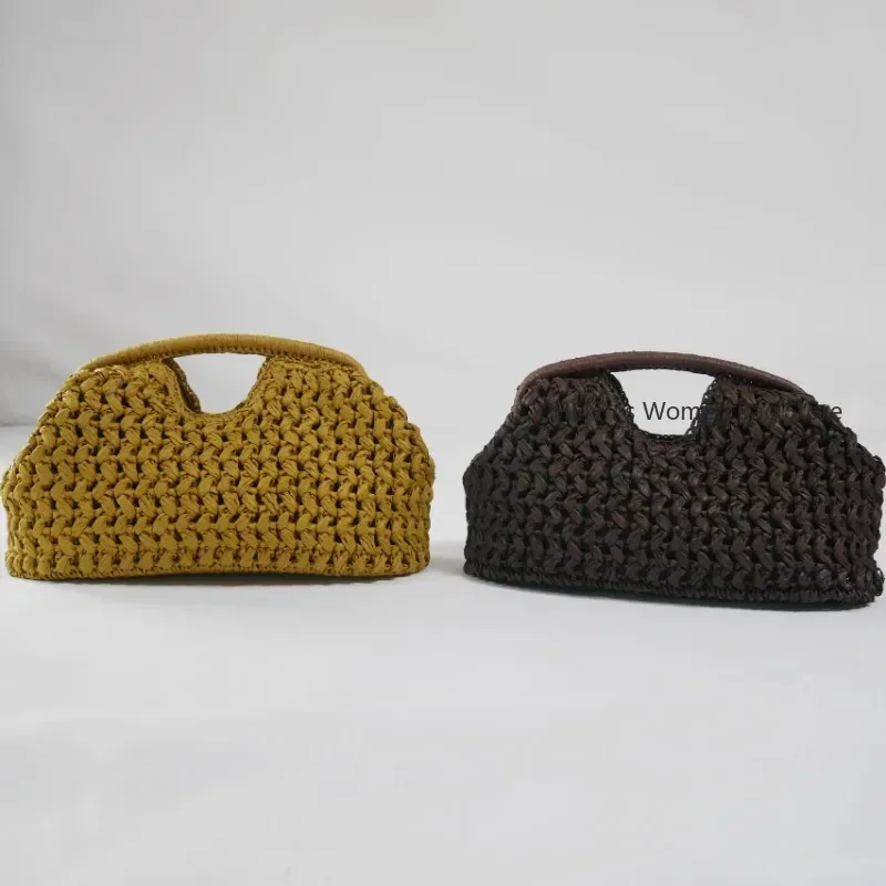 

Модный соломенный клатч для женщин, дизайнерские бумажные тканые сумки, повседневная винтажная летняя пляжная сумка ручной работы 2025