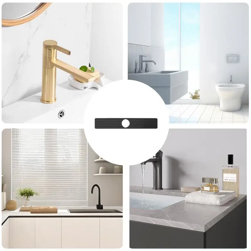 Faucet Mat For Draining Splash Guard Kitchen Sink Mat Absorbent Faucet Handle Drip Catcher Tray Drying Mat For Kitchen And