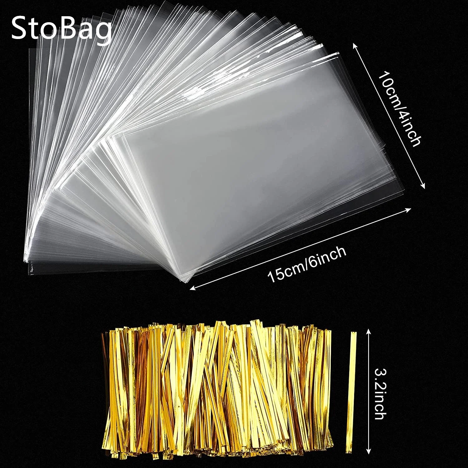 StoBag Opp Flat Bags Transparent Packaging Baking Snacks Cookies Bread Toffee Candy Snowflake Crisp For Birthday Candy Gift Bag