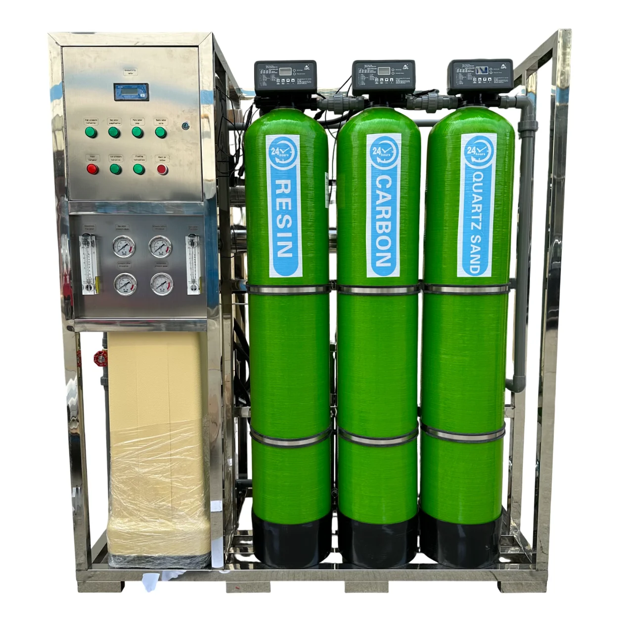 500L/1T/2 T/H Automatic Water Softener Single/double Stages RO Ro Pure Water Filling Machine Purifying Water Machine Automatics