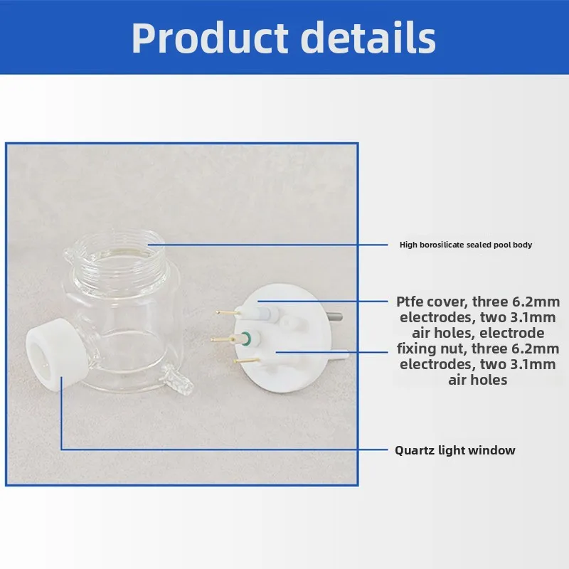Constant Temperature Optical Water‑Jacketed Sealed Electrochemical Cell, Windowed Spectroelectrochemical Tank
