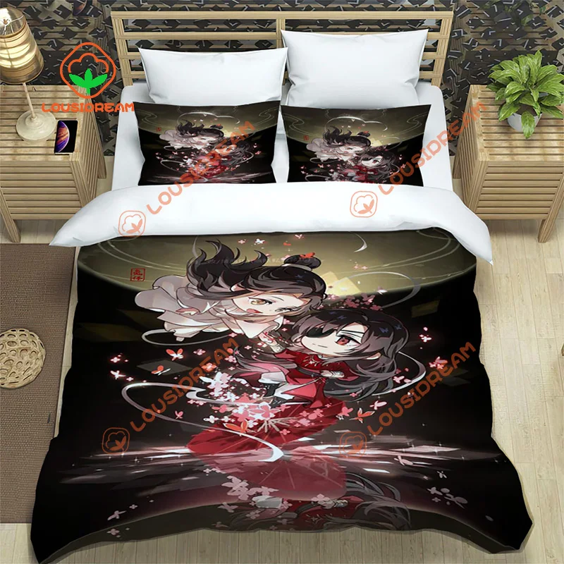 Heaven official’s blessing Duvet Cover Three Piece BL Anime Bedding Set  Double Bed Popular Comics single bed pillowcase