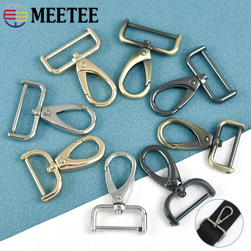 

5Pcs Meetee 13-38mm Metal Lobster Clasp Swivel Buckle for Bag Strap Keychain Snap Ring Hook Webbing Belt DIY Hardware Accessory