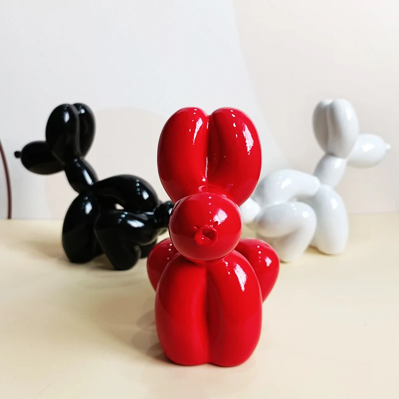 Imagem -06 - Engraçado Resina Balão Dog Escultura Pop Art Moderna Animal Figurines Estátua Sala Prateleira Acessórios de Decoração Objeto