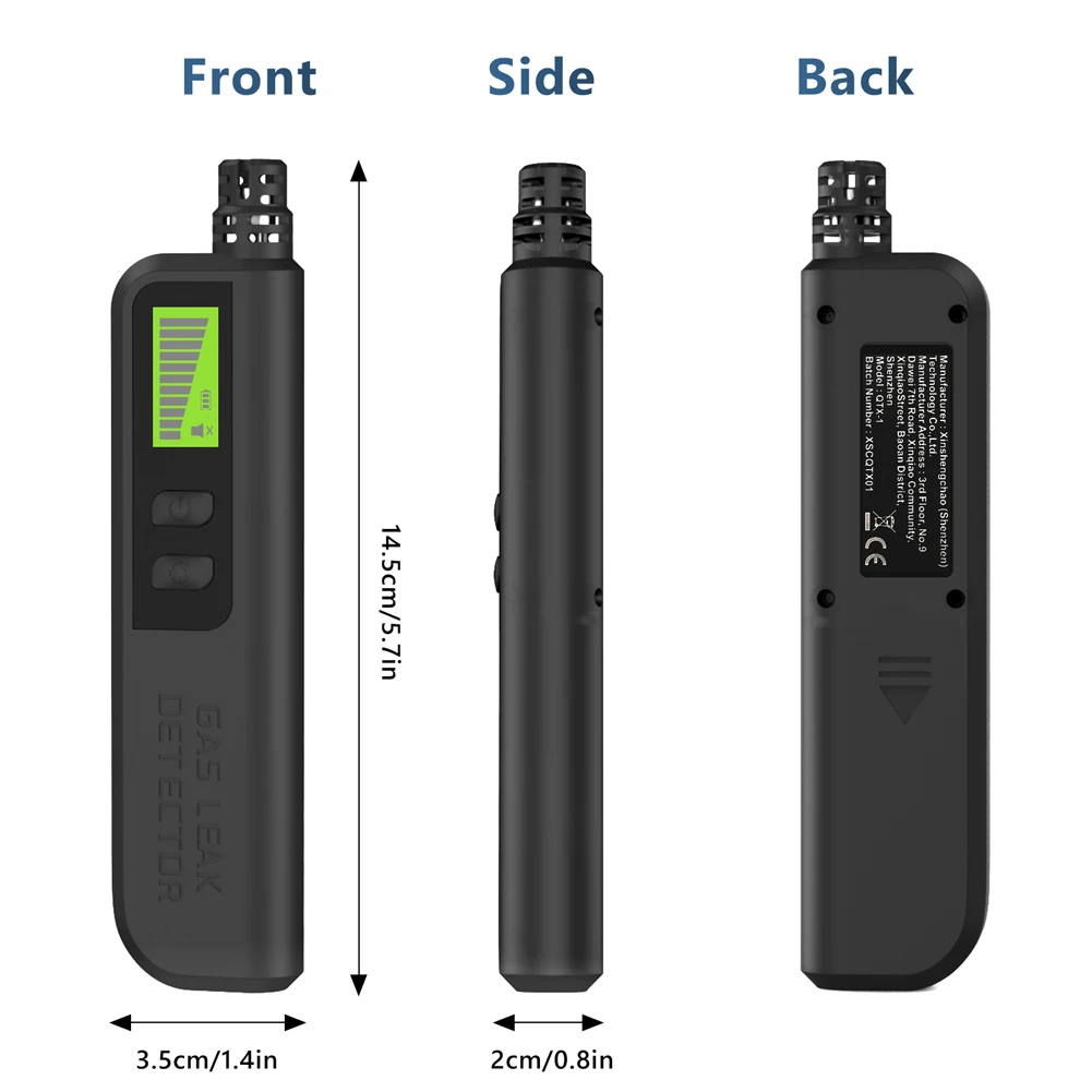 

Natural Gas Detector Gas Leak Detector Portable Gas Sniffer for Home RV (Black)