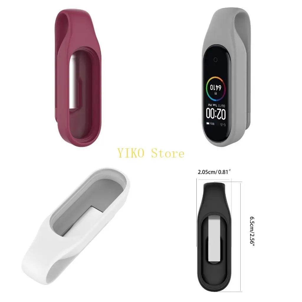 K32C Soft Silicone for Case for Shell Steel Clip Buckle Holder Sports Strap for Protection Sleeve Housing for Mi 7 6 5 Band