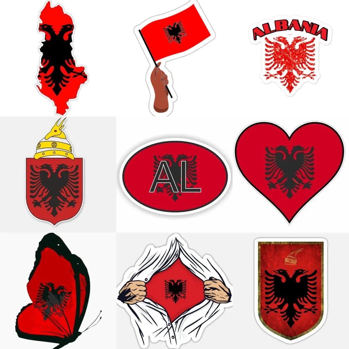 

Creative AL Albania Flag Map Eagle National Emblem PVC Sticker for Decorate Car Helmet Motorcycle Truck Bicycle Room Accessories