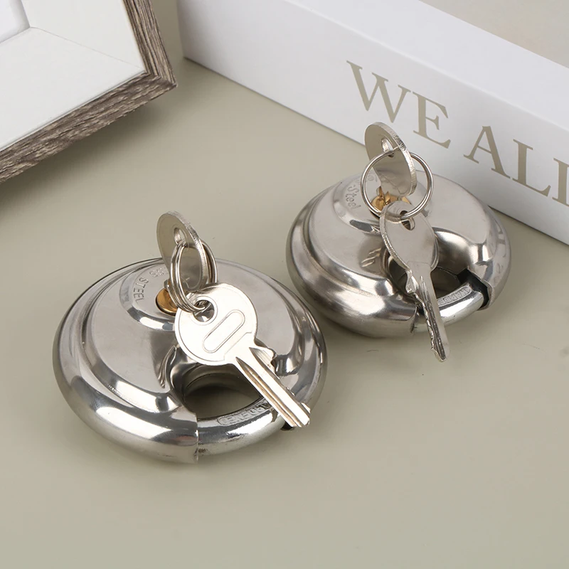 60/70MM Stainless Steel Round Disc Storage Pad Lock Padlock Pure Copper Core Lock Rustproof And Waterproof Hardware Accessories