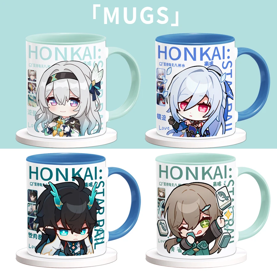 2024 Anime Honkai: Star Rail Ceramic Mug Cup Firefly Imbibitor Lunae Qingque Jingliu Acheron Q Version Coffee Cup Water Cup Gift