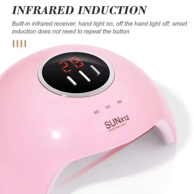 54W Professional Rechargeable Portable UV LED Nail Lamp Multi-Function UV Gel Dryer Home Salon Use Nail Design Tools