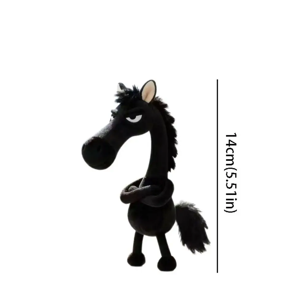 Cartoon Simulation Horse Stuffed Toy Cute Design Exquisite Craftsmanship Plush Toy White Black Color Fantasy Style Pony Doll