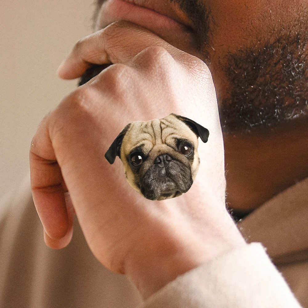 15pcs Custom Pet Photo Temporary Tattoos Personalized Your Pet As Sticker Design for Dog & Cat Lovers Pet Birthday Parties Decor - Image 2