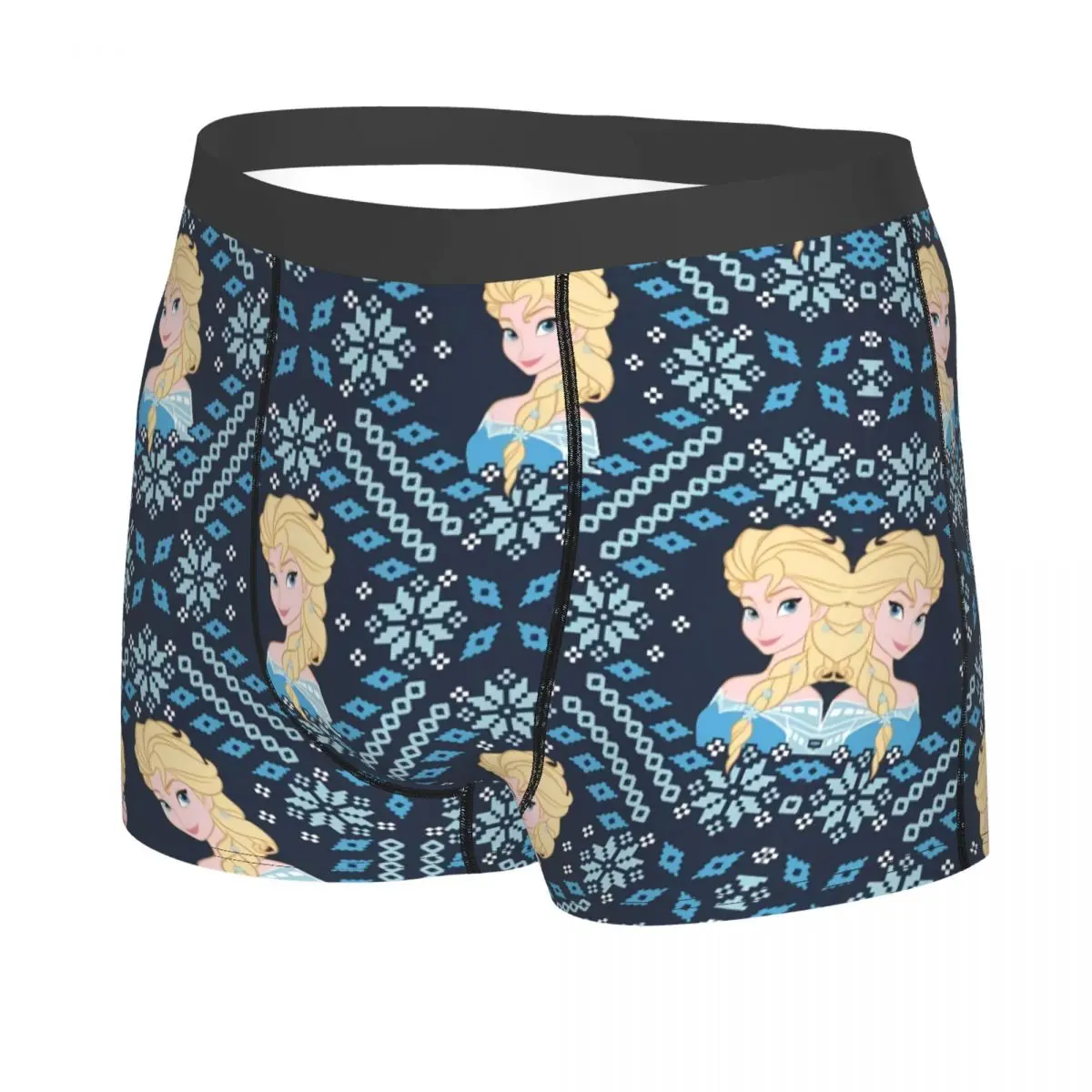 Custom Male Novelty Frozen Elsa Cartoon Underwear Boxer Briefs Breathable Shorts Panties Underpants