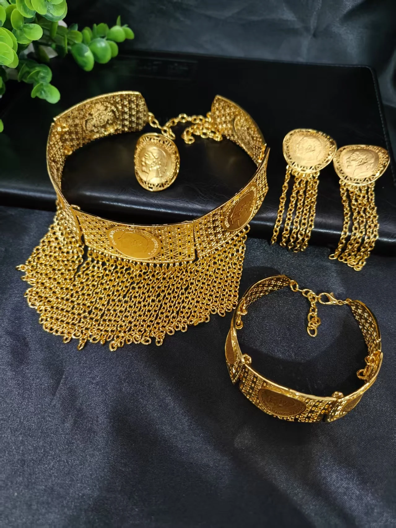 Dubai Necklace Earrings For Women Wedding 24k Gold Plated African Jwellery Bridesmaid Party Gift Bridal Dubai Jewelry Sets