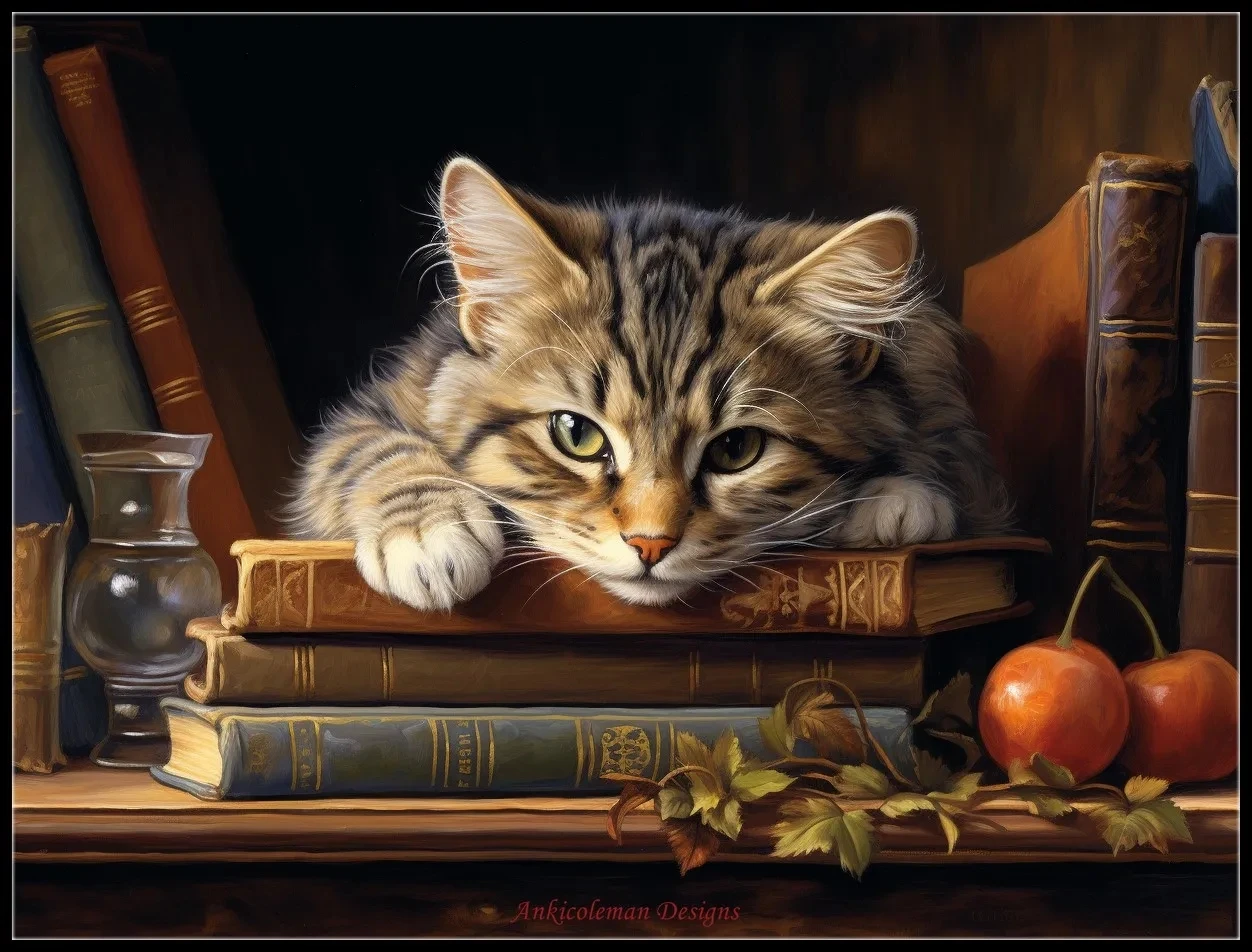 

Literary Lair- Needlework for embroidery DIY DMC High Quality - Counted Cross Stitch Kits 14 ct Oil painting