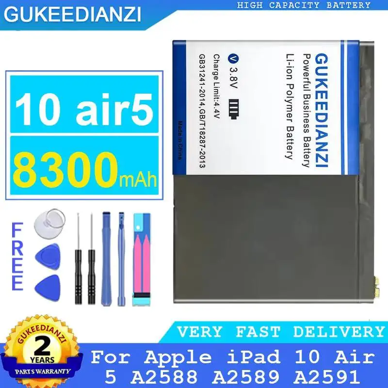 

Tablet Battery Reliable Power For Apple iPad 10 Air 5 A2588 A2589 A2591 air5 8300mAh Stable