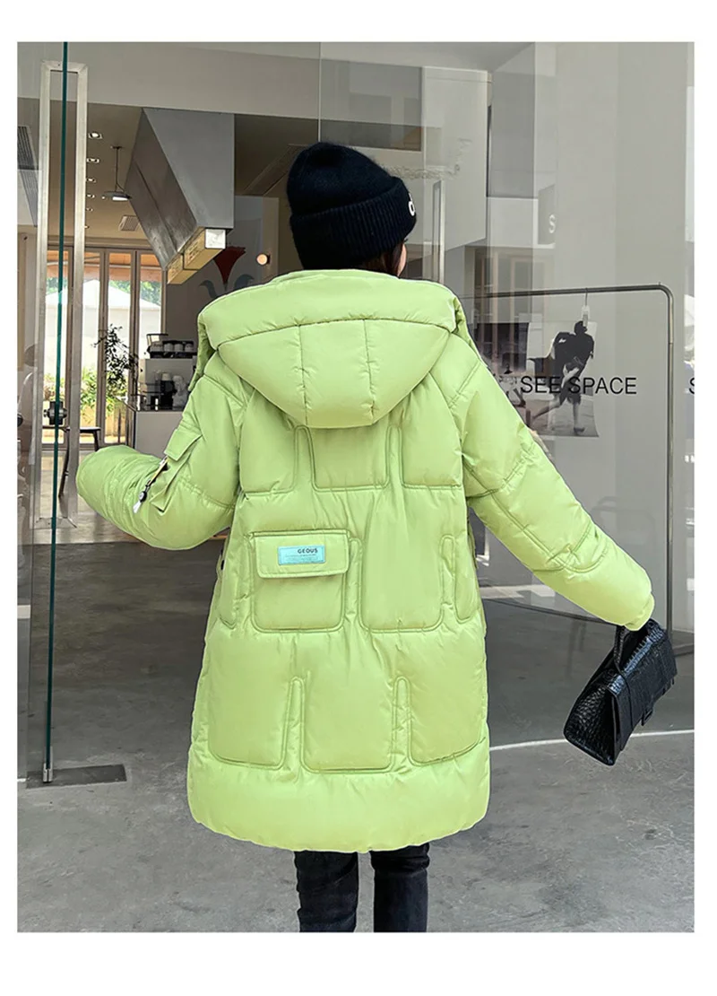 Mittellange Baumwoll jacke locker sitzend modisch und vielseitig High-End koreanische Daunen baumwoll jacke Baumwoll jacke pendeln