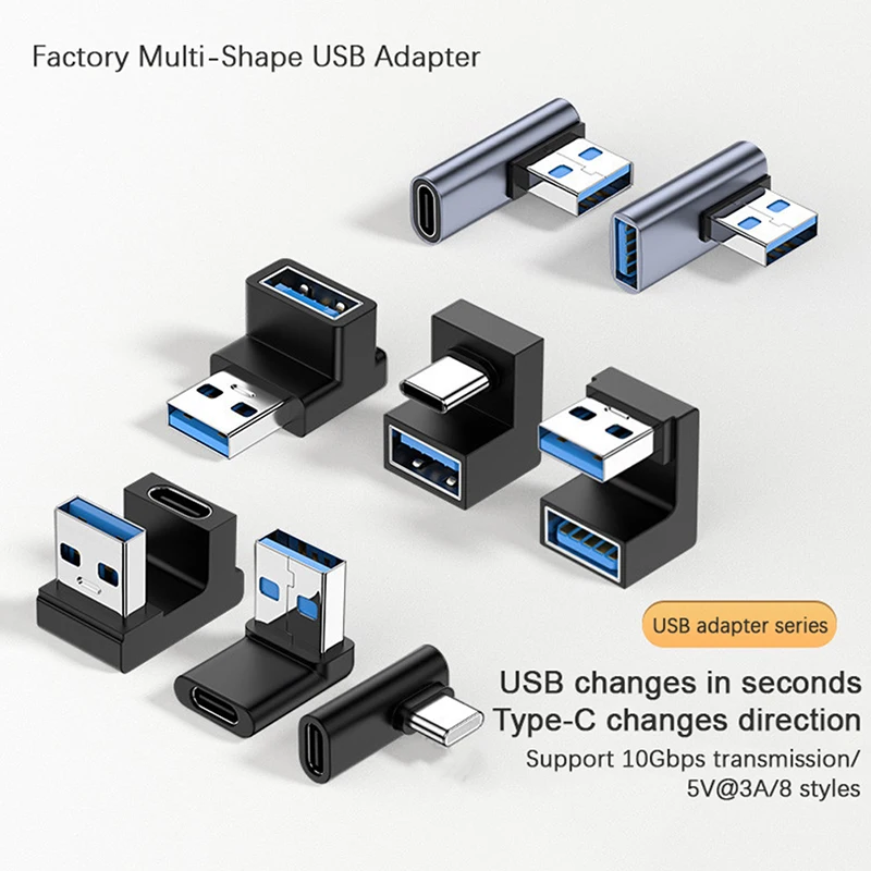 USB-A Handy Adapter USB C zu USB A Adapter Rechten Winkel USB 3,0 A Stecker auf USB Typ C conenctor Computer USB Disk Adapter