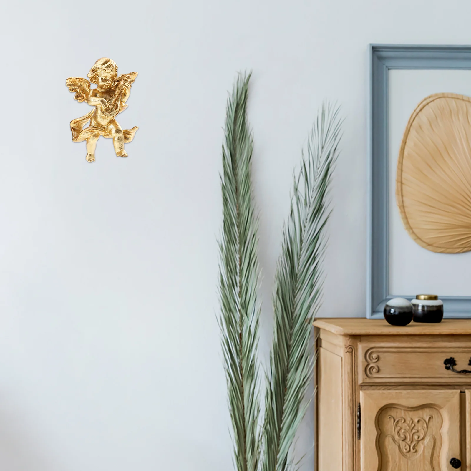 

Vintage Resin Angel Wall Sculpture Premium Lightweight Hanging Home Decor Ornament Resin Figurine Figurine Adornment