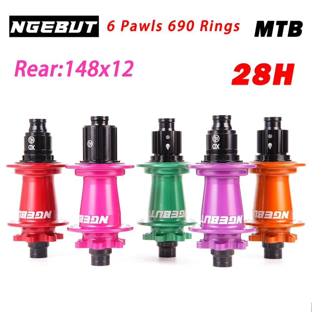 

NGEBUT I9 Color 690 Rings Bicycle Hub 6-bolt Disc Brake J-Bend 28 Holes Boost MTB Hub Bike For Shimano HG Sram XD MS 12*148