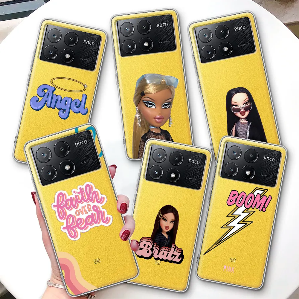 

Милый чехол-кукла для Xiaomi Poco F7 Ultra F4 X6 M3 X7 M5s M6 X4 NFC M4 F2 Pro, противоударный прозрачный чехол из ТПУ для телефона