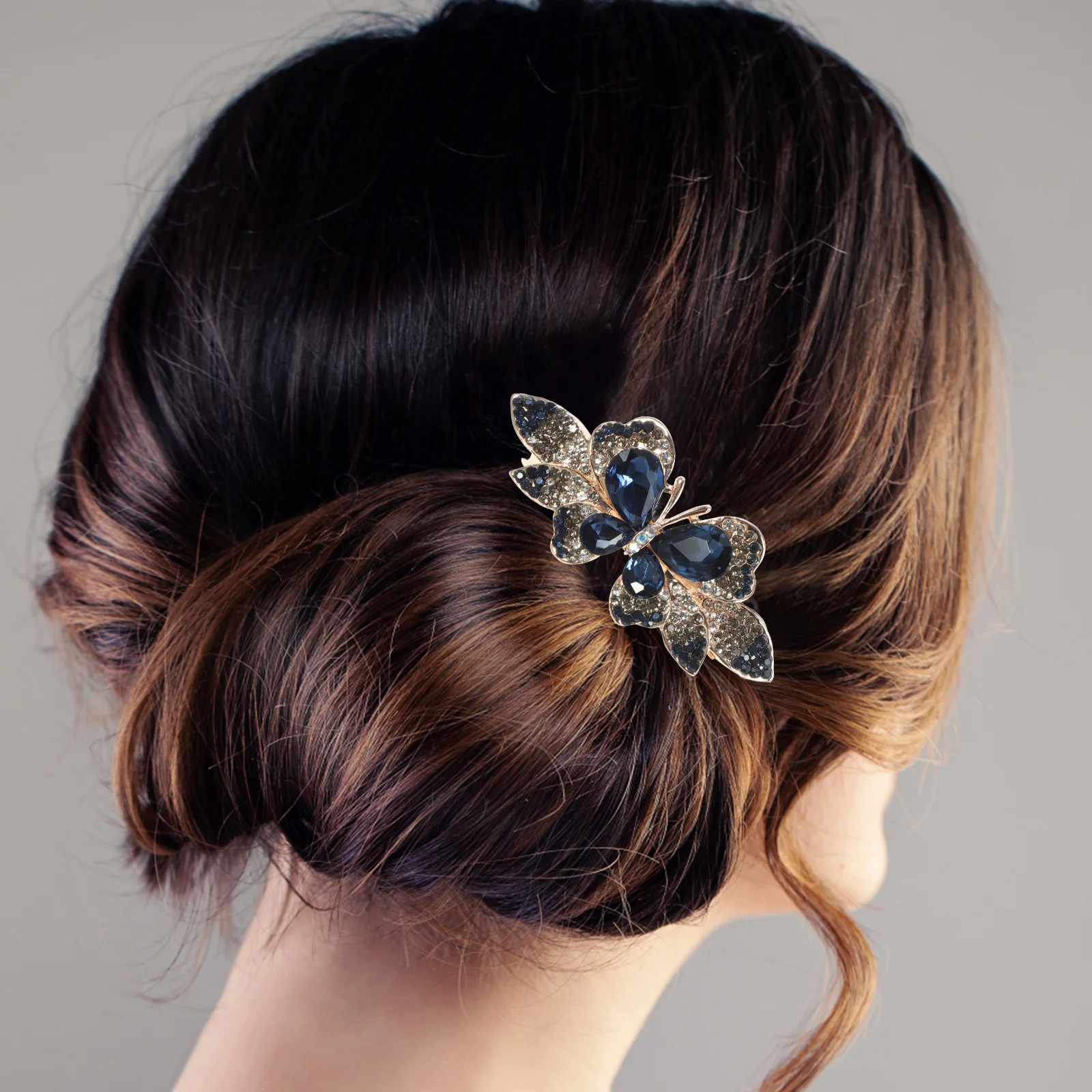 

Rhinestone Hair Purple Crystal Barrettes Women Wedding Party Prom Barrettes For Women Thin Hair Accessories Everyday Use