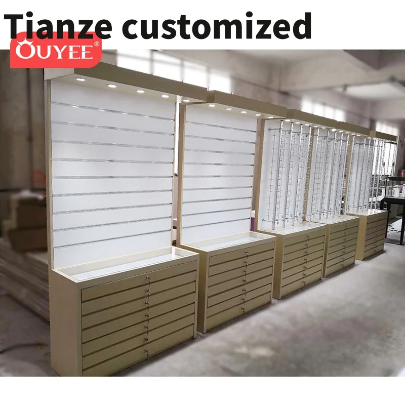 

Customized-Standing Locking Sunglass Display Rack Led Wall Mounted Eyewear Furniture Optical Display Rods Optical