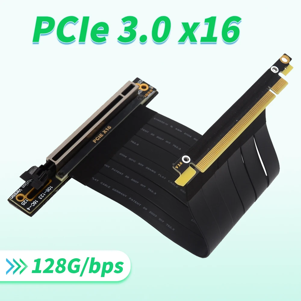 

PCI-E 3.0 x16 Graphic Card Flexible Extension Cable Double 90 Degree Socket Vertical Male/Female Angled Riser Cable Adapter