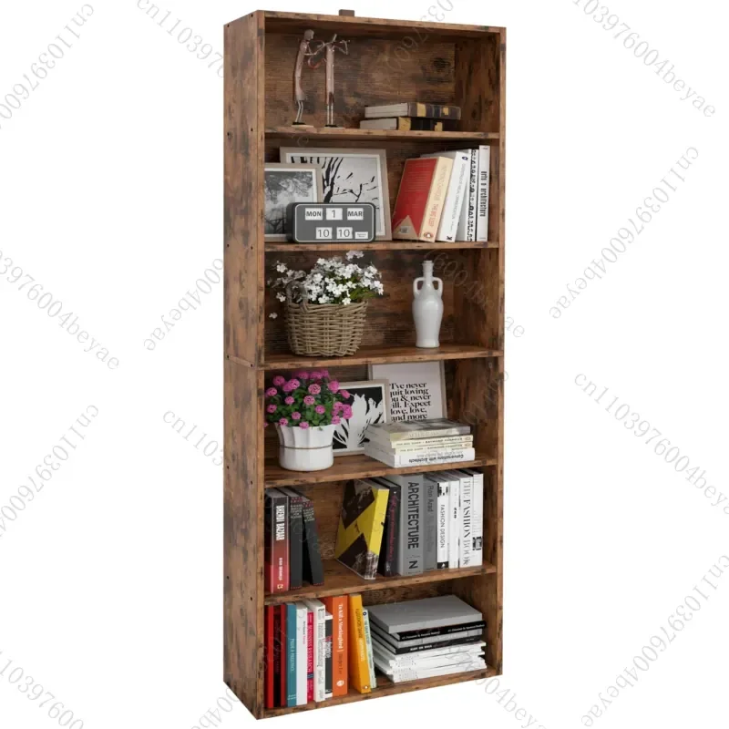 Industrial Bookshelves and Bookcases Floor Standing 6 Shelf Display Storage Shelves 70 in Tall Bookcase Home Decor