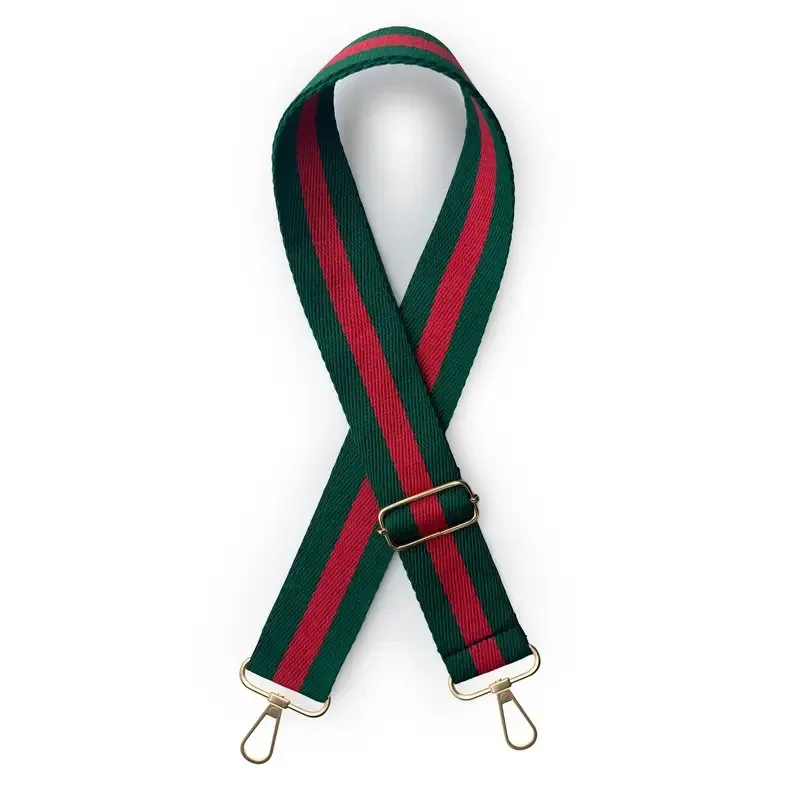 Tali Bahu Lebar Dapat Disesuaikan Hijau dengan Tali Nilon Tahan Lama Merah Pengganti Multifungsi untuk Tas Tangan Aksesori Tas DIY