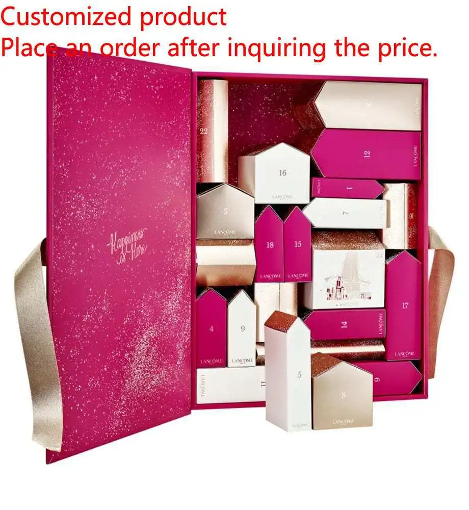 

2025Wholesale Packaging Big Drawers Advent Makeup Beauty Products Blank Lashes Advent Calendar Box