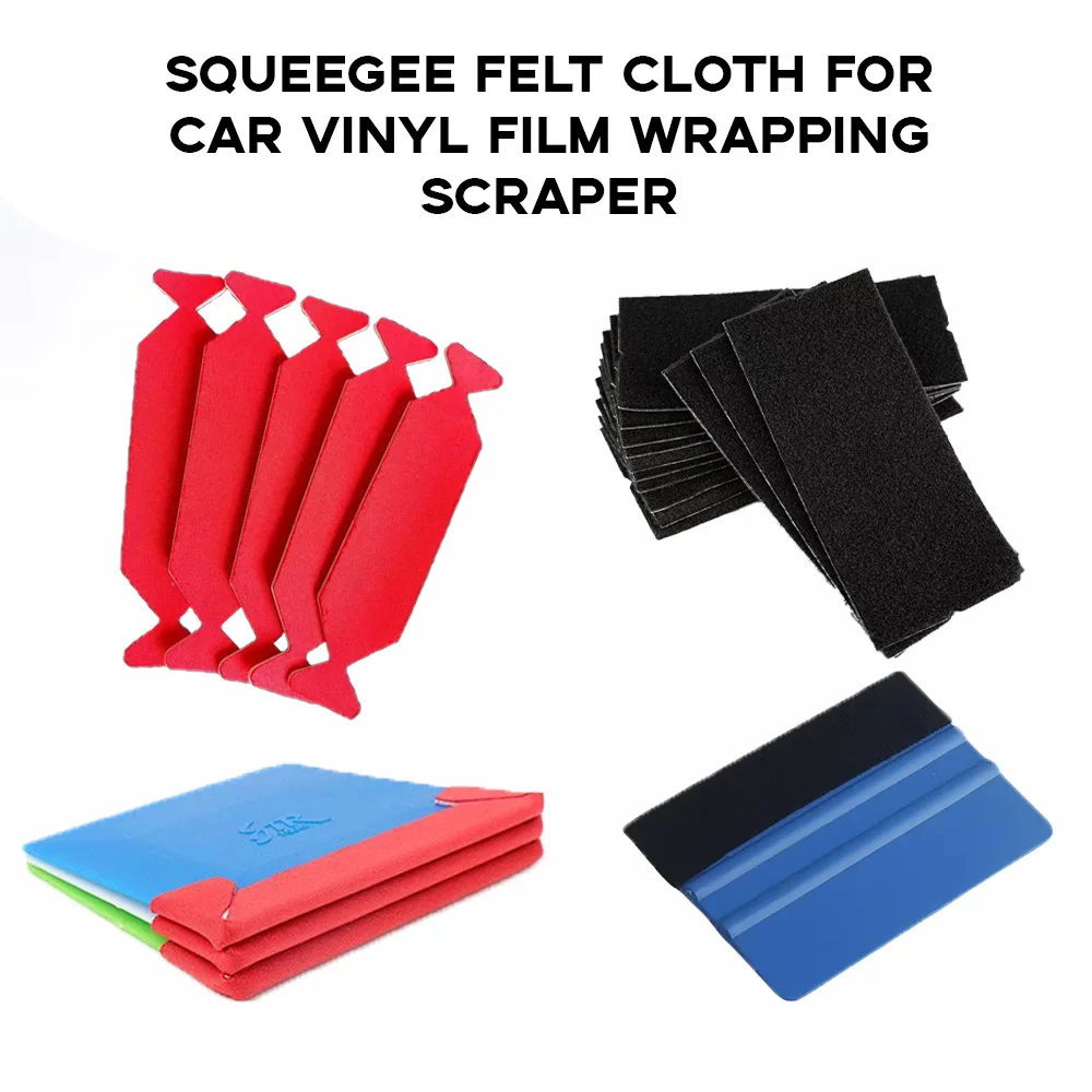20Pcs Squeegee Felt Cloth for Car Vinyl Film Wrapping Scraper No Scratch Microfiber Replaceable Felts for Vinyl Spatula