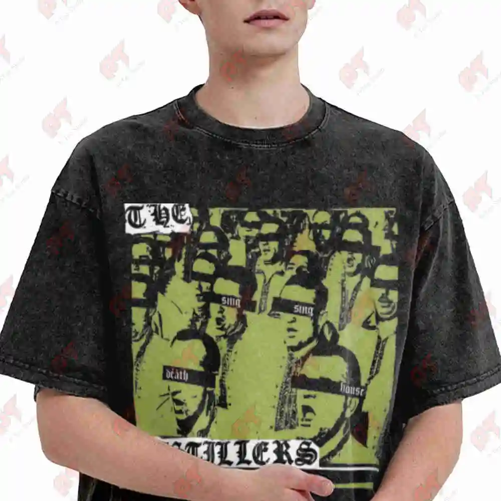 The Distillers Sing Death House Punk Rock Vintage Washed Tee Pure Cotton T-Shirt