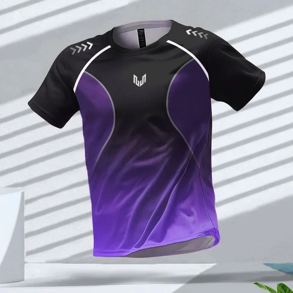 

Fashion 3D Gradient Harajuku Tracksuits Summer Breathable Men's T Shirt Outdoor Run Fitness Tees Casual O-neck Short Sleeve Tops