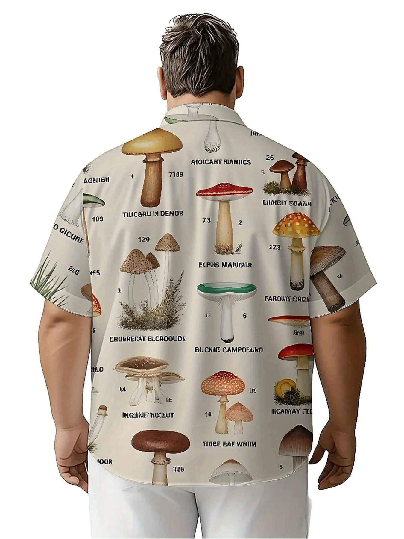 Men's Plus Size Hawaiian Shirts Mushrooms Pattern,New in Summer Fashion Tops,Hip Hop Rock Streetwear